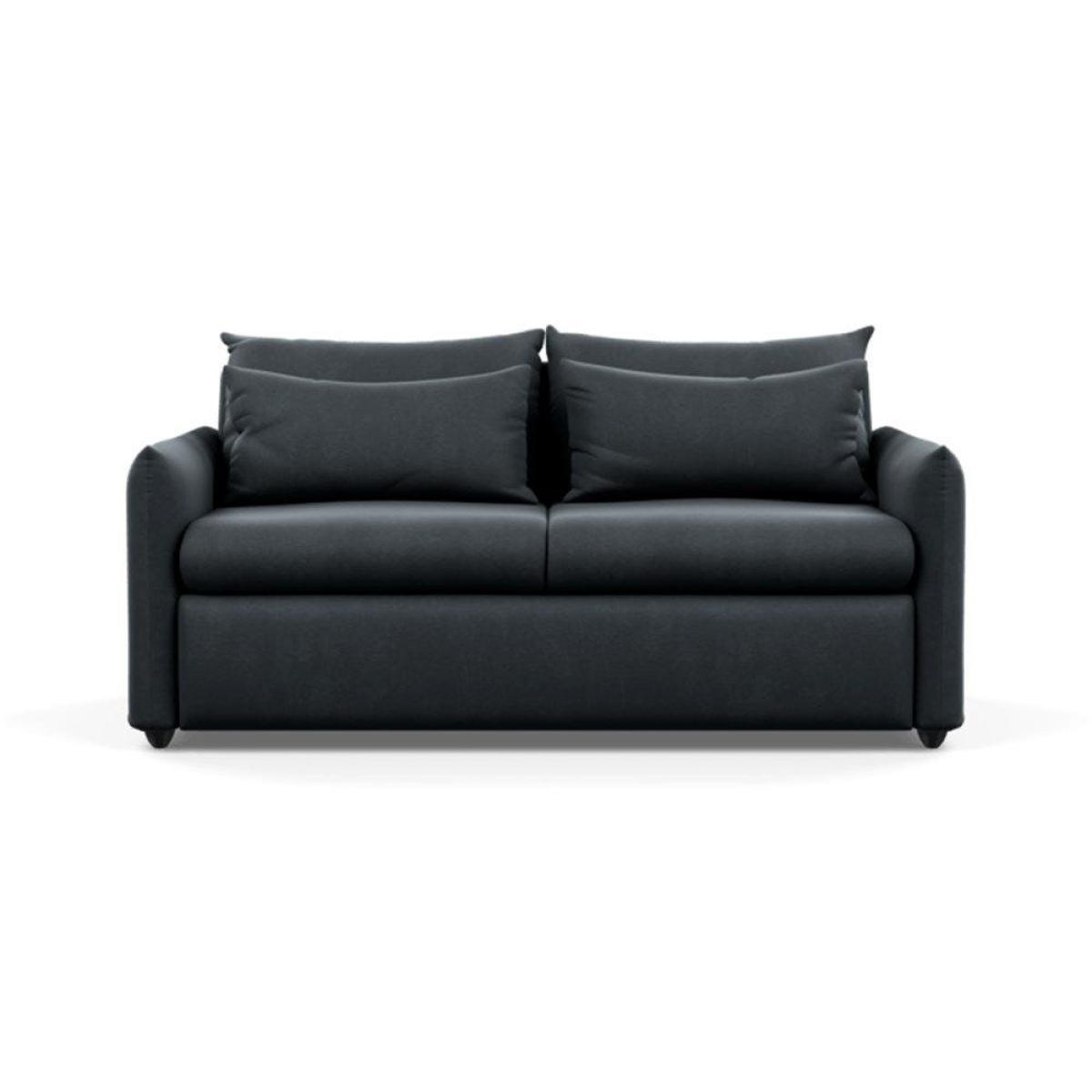 Heal's Pillow 3 Seater Sofa Bed Smart Linen Navy Stained Oak Feet - Heal's UK Furniture – image 22
