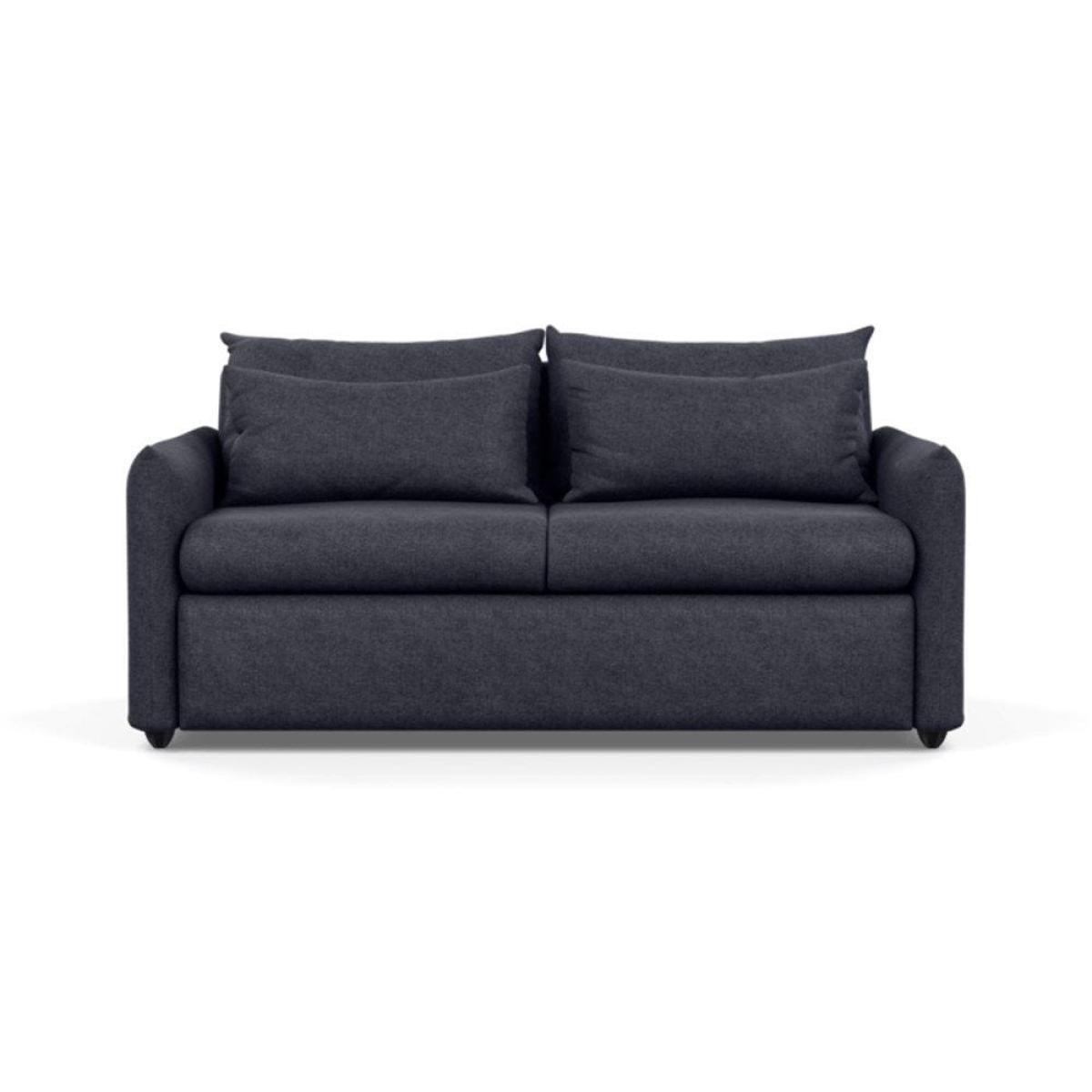 Heal's Pillow 3 Seater Sofa Bed Smart Linen Navy Stained Oak Feet - Heal's UK Furniture – image 25