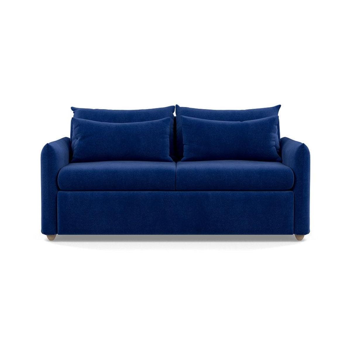 Heal's Pillow 3 Seater Sofa Bed Smart Linen Navy Stained Oak Feet - Heal's UK Furniture – image 4