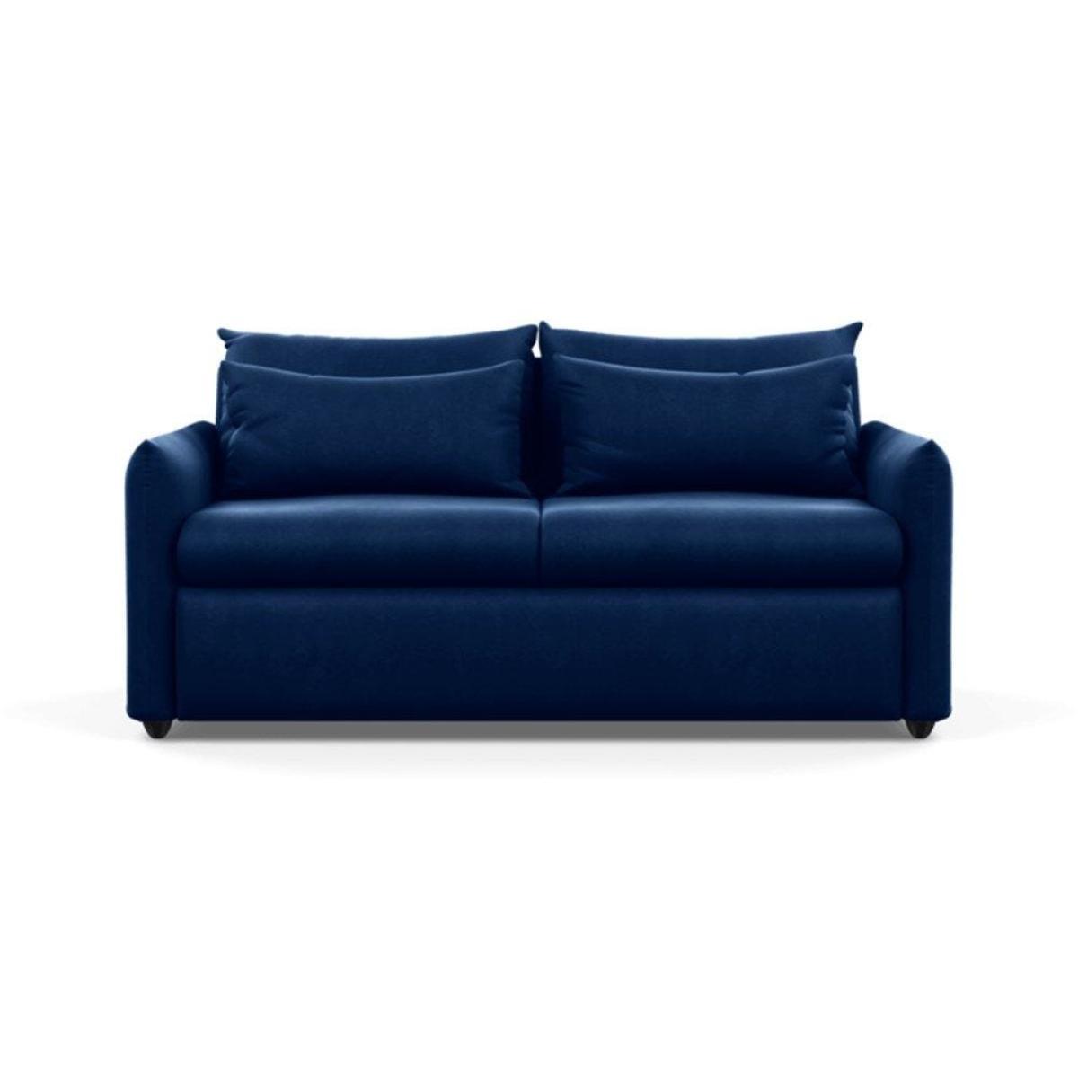 Heal's Pillow 3 Seater Sofa Bed Smart Linen Navy Stained Oak Feet - Heal's UK Furniture – image 34