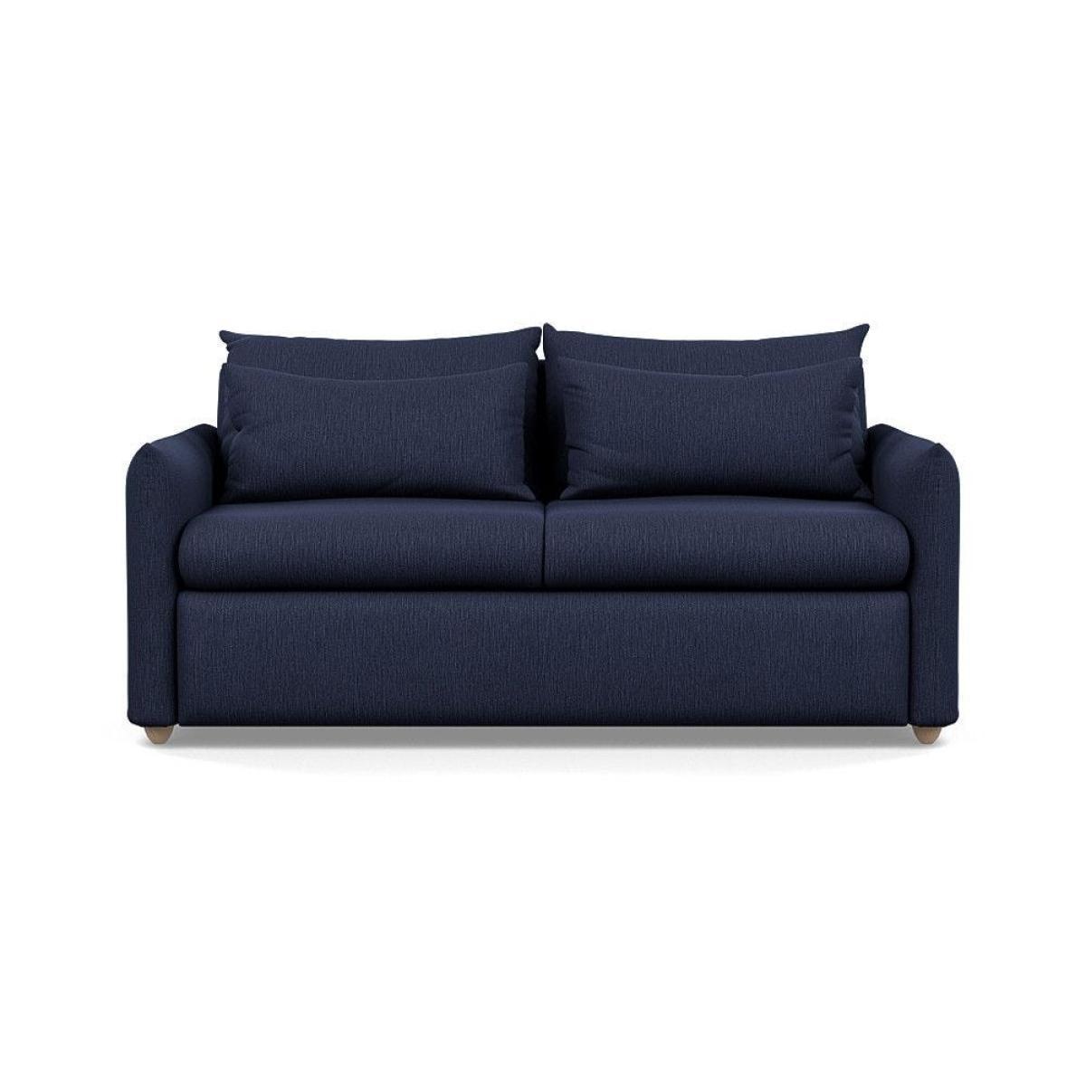 Heal's Pillow 3 Seater Sofa Bed Smart Linen Navy Stained Oak Feet - Heal's UK Furniture – image 46