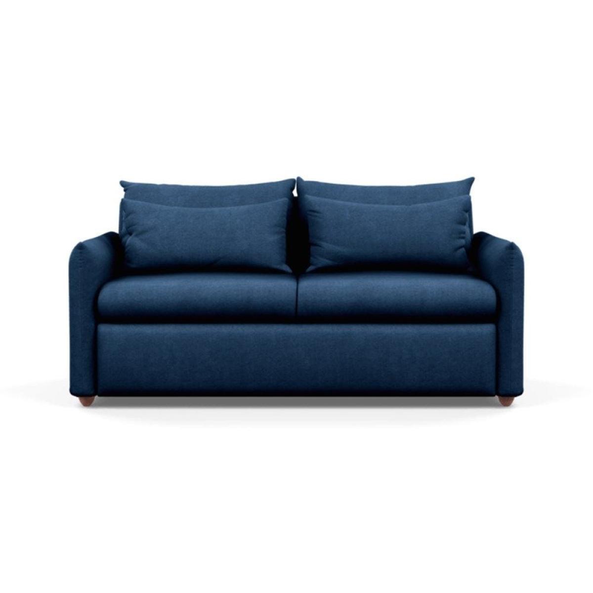 Heal's Pillow 3 Seater Sofa Bed Smart Linen Navy Stained Oak Feet - Heal's UK Furniture – image 50