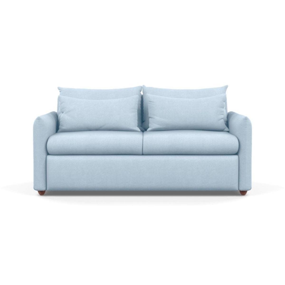 Heal's Pillow 3 Seater Sofa Bed Smart Linen Navy Stained Oak Feet - Heal's UK Furniture – image 6