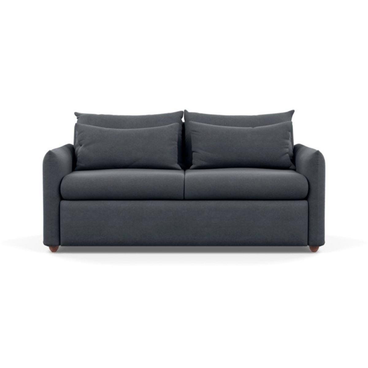Heal's Pillow 3 Seater Sofa Bed Smart Linen Navy Stained Oak Feet - Heal's UK Furniture – image 56