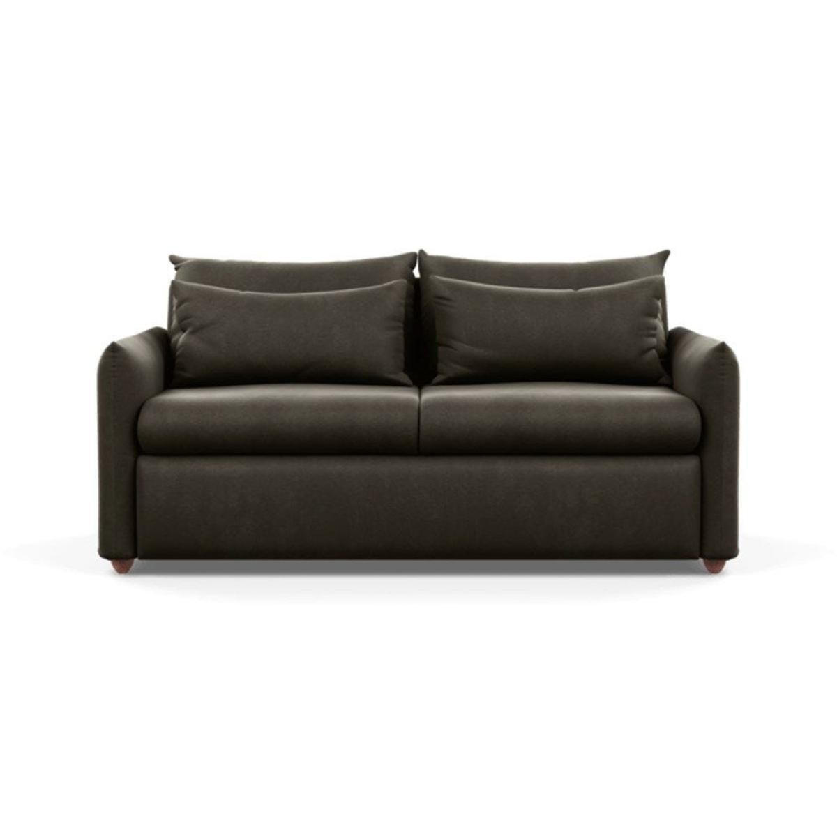 Heal's Pillow 3 Seater Sofa Bed Smart Linen Navy Stained Oak Feet - Heal's UK Furniture – image 10