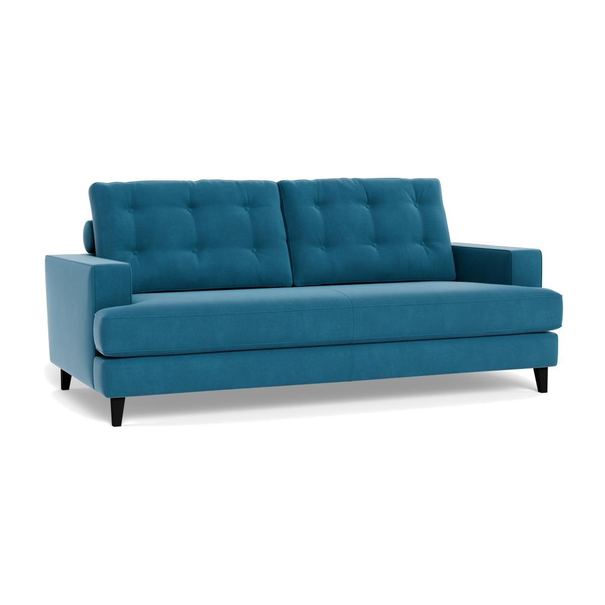 Heal's Mistral 3 Seater Sofa Smart Velvet Ocean Black Feet – image 1