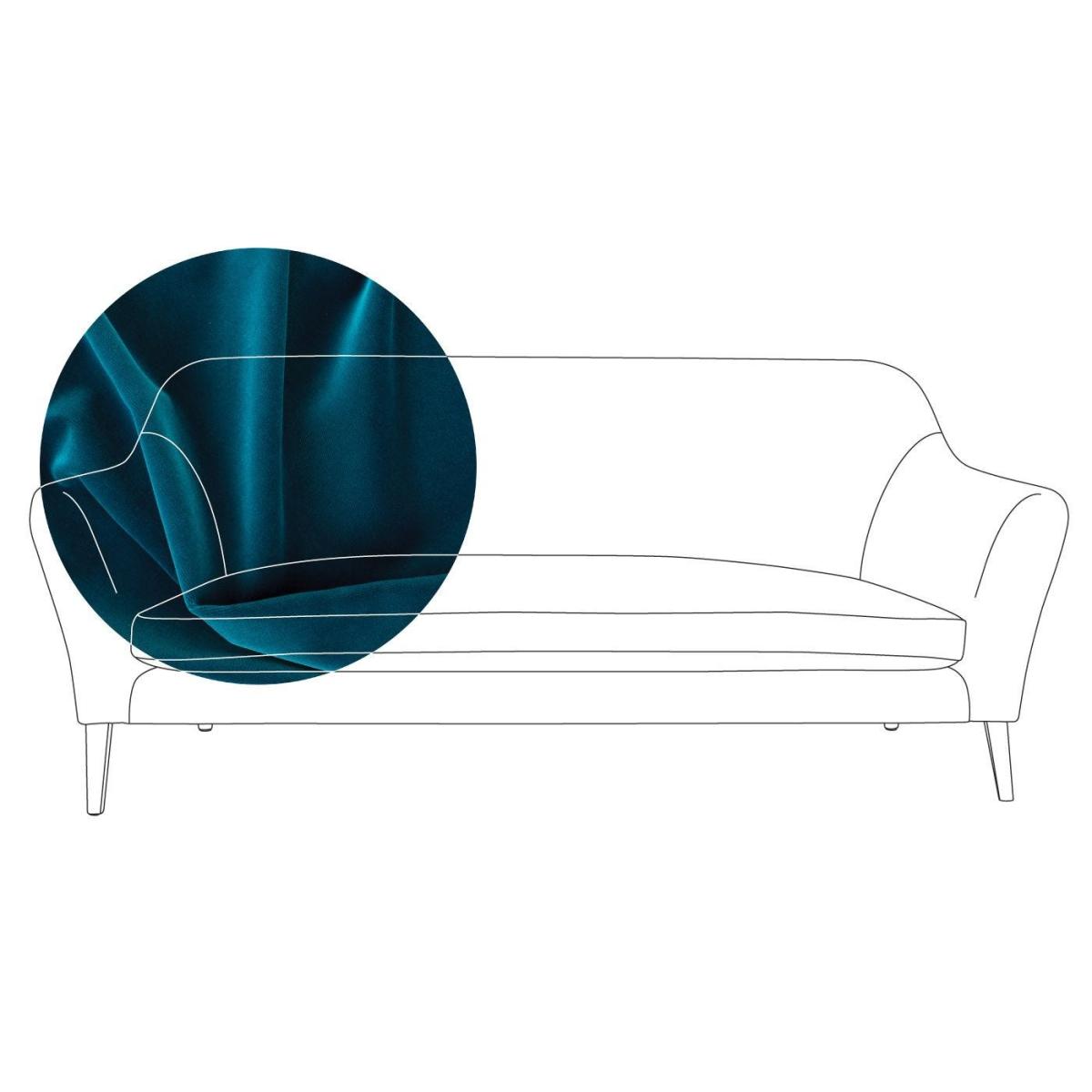 Heal's Wallis 3 Seater Sofa Smart Velvet Petrol Stained Oak Feet – image 48