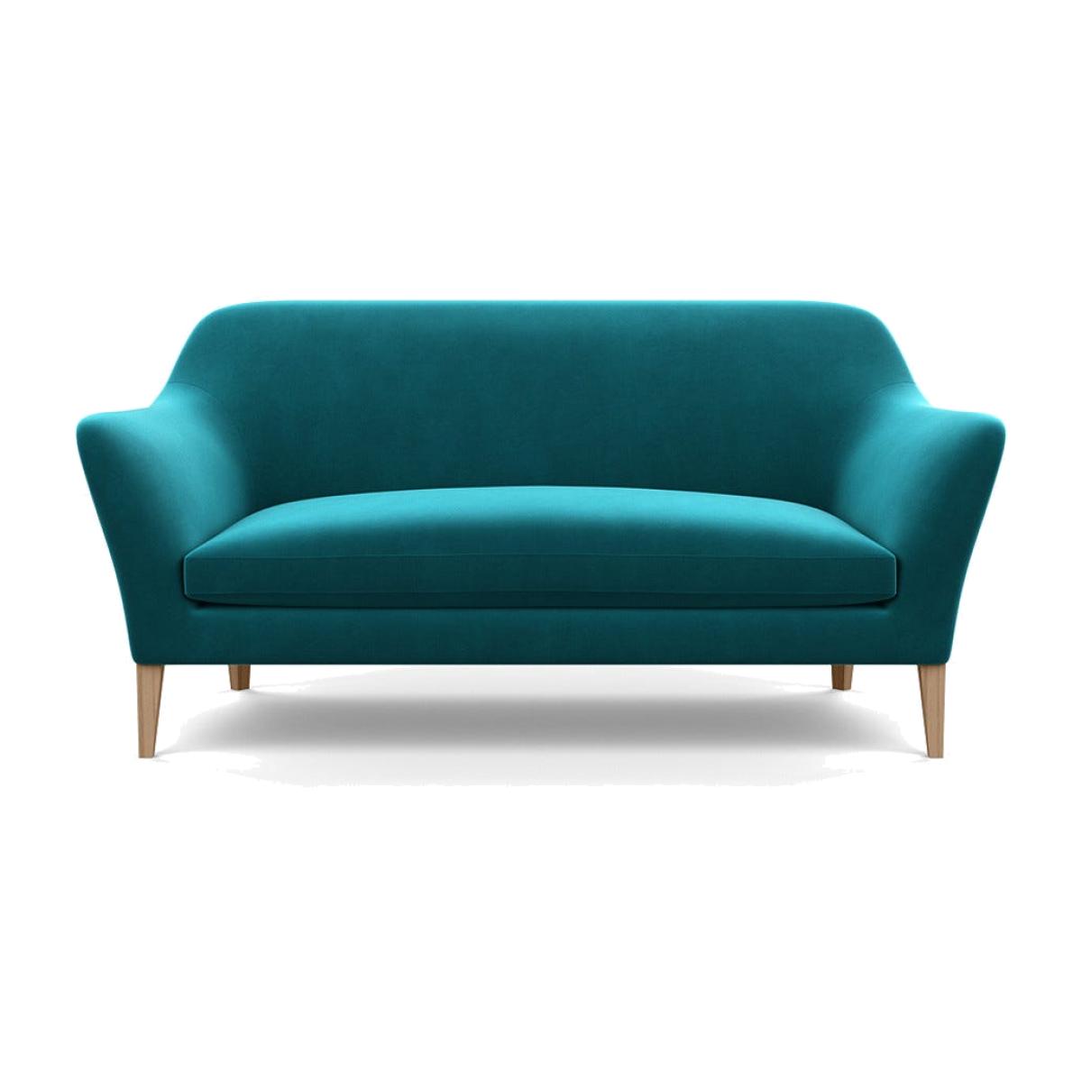 Heal's Wallis 3 Seater Sofa Smart Velvet Petrol Stained Oak Feet – image 1