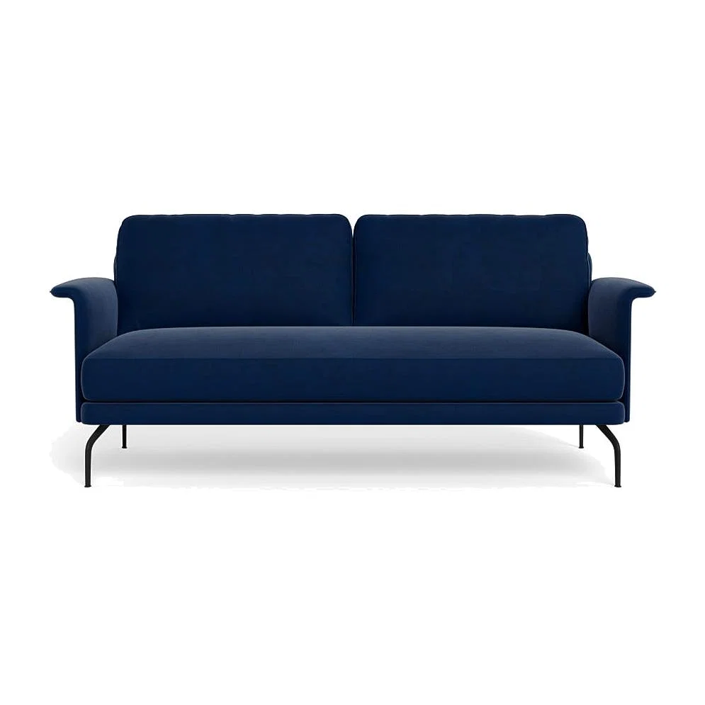Heal's Iver 3 Seater Sofa Velvet Midnight Black Feet