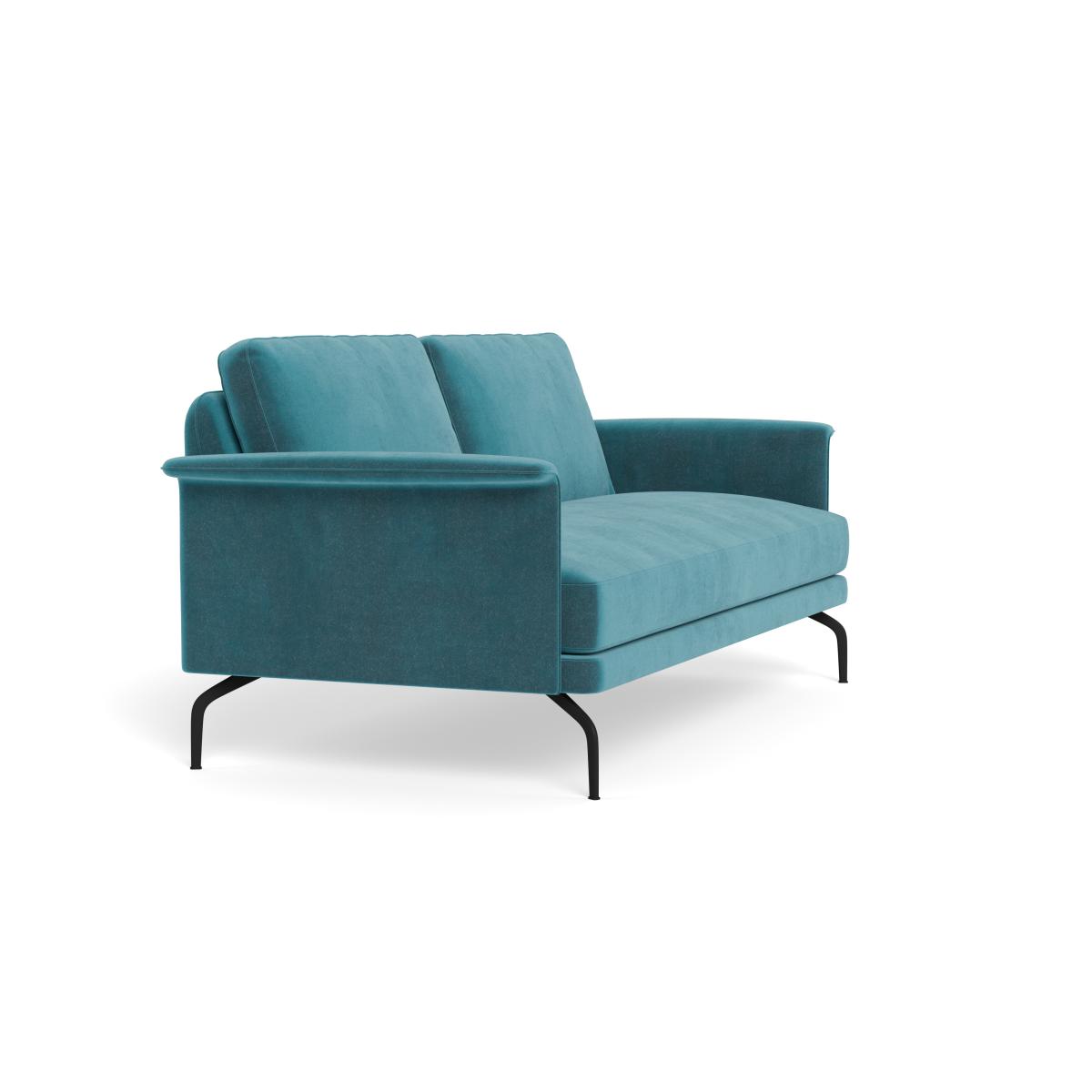 Heal's Iver 3 Seater Sofa Smart Luxe Velvet Airforce Blue Black Feet – image 3