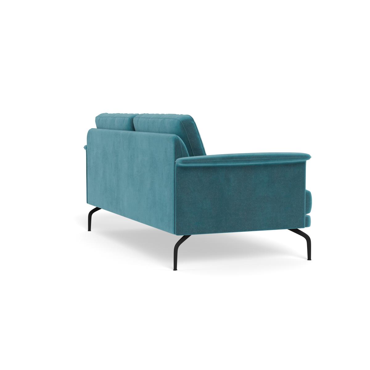 Heal's Iver 3 Seater Sofa Smart Luxe Velvet Airforce Blue Black Feet – image 5