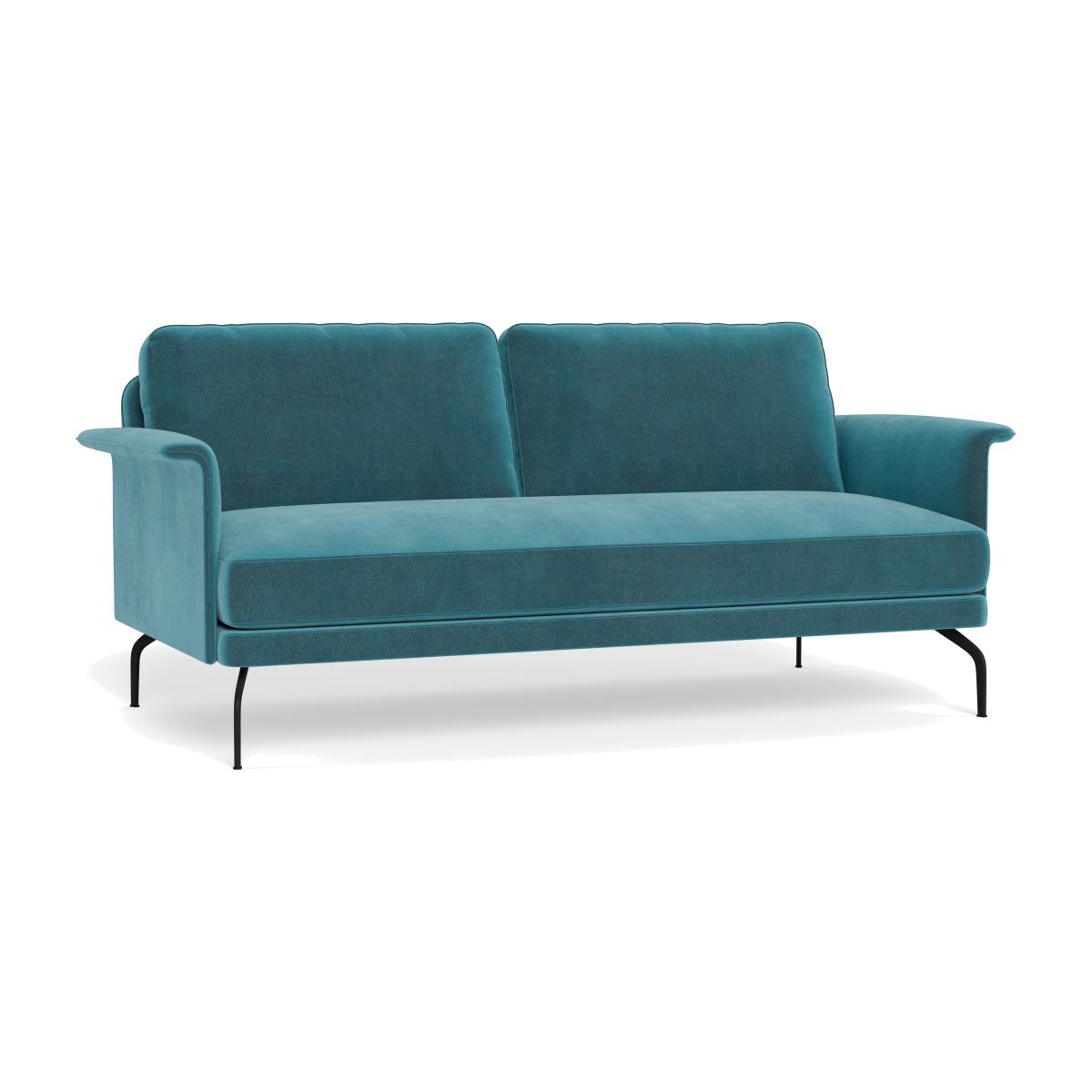 Heal's Iver 3 Seater Sofa Smart Luxe Velvet Airforce Blue Black Feet – image 1