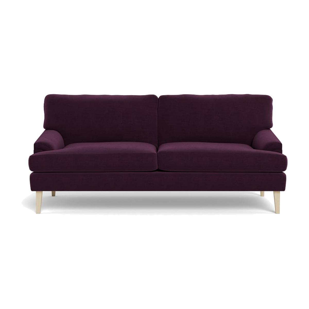 Heal's Stanton 3 Seater Sofa Velvet Grape Natural Feet
