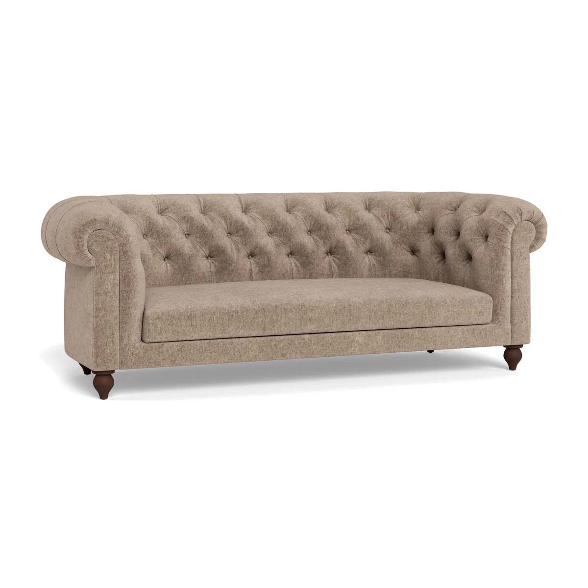 Heal's Fitzrovia 3 Seater Sofa Boucle Velvet Rocky Black Feet – image 1