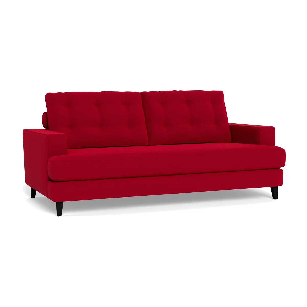 Heal's Mistral 3 Seater Sofa Melton Wool Red Oxide Black Feet – image 1