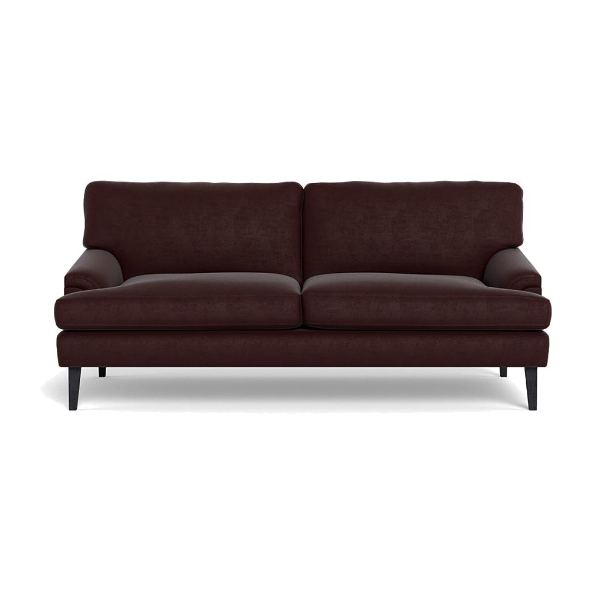 Heal's Stanton 3 Seater Sofa Smart Luxe Velvet Acorn Black Feet