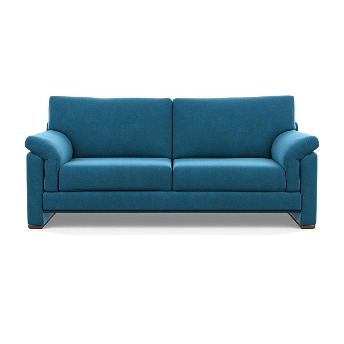 Heal's Paris II 3 Seater Sofa Smart Luxe Velvet Mineral Blue Natural Feet – image 24