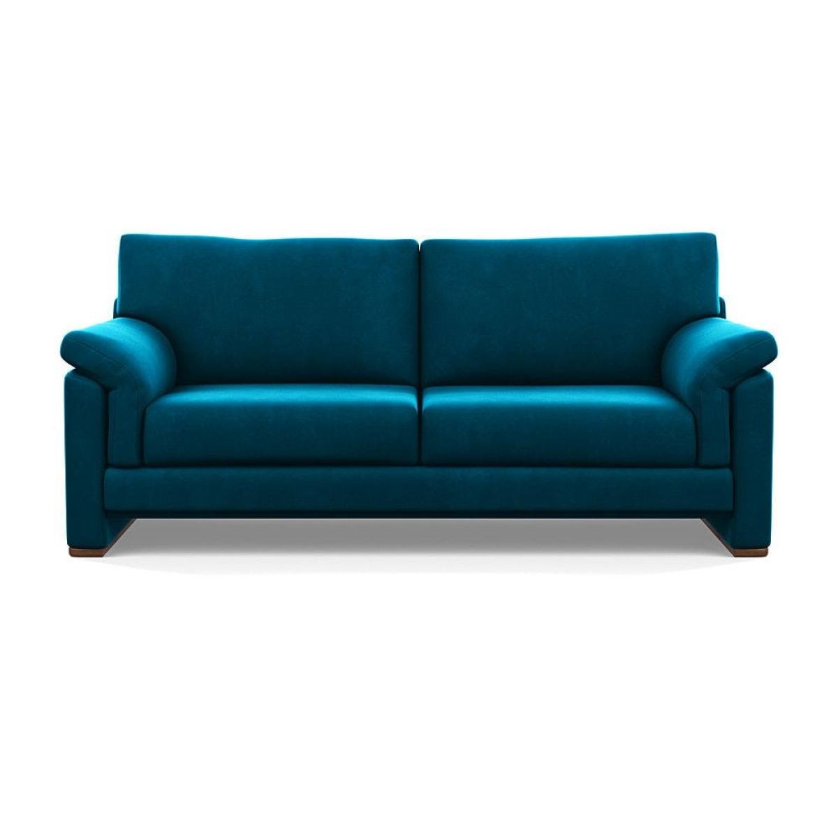 Heal's Paris II 3 Seater Sofa Smart Luxe Velvet Mineral Blue Natural Feet – image 34