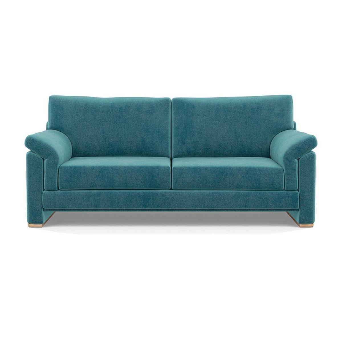 Heal's Paris II 3 Seater Sofa Smart Luxe Velvet Mineral Blue Natural Feet – image 44