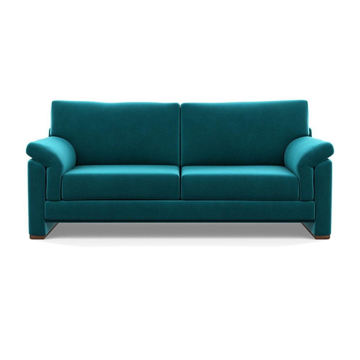 Heal's Paris II 3 Seater Sofa Smart Luxe Velvet Mineral Blue Natural Feet – image 45