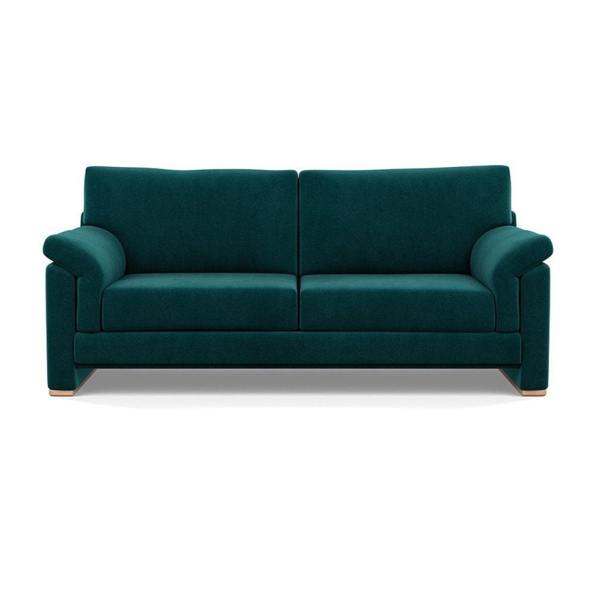 Heal's Paris II 3 Seater Sofa Smart Luxe Velvet Mineral Blue Natural Feet – image 6
