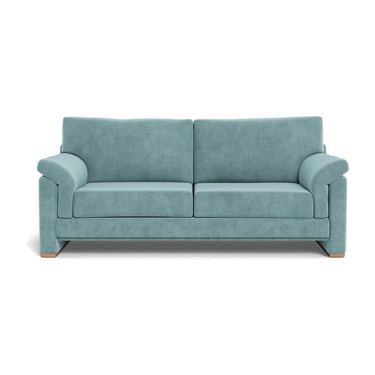 Heal's Paris II 3 Seater Sofa Smart Luxe Velvet Mineral Blue Natural Feet – image 1