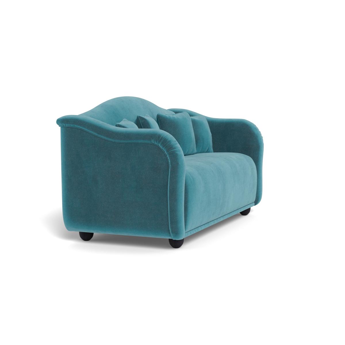 Heal's Tetbury 3 Seater Sofa Smart Luxe Velvet Airforce Blue Natural Beech Feet – image 3