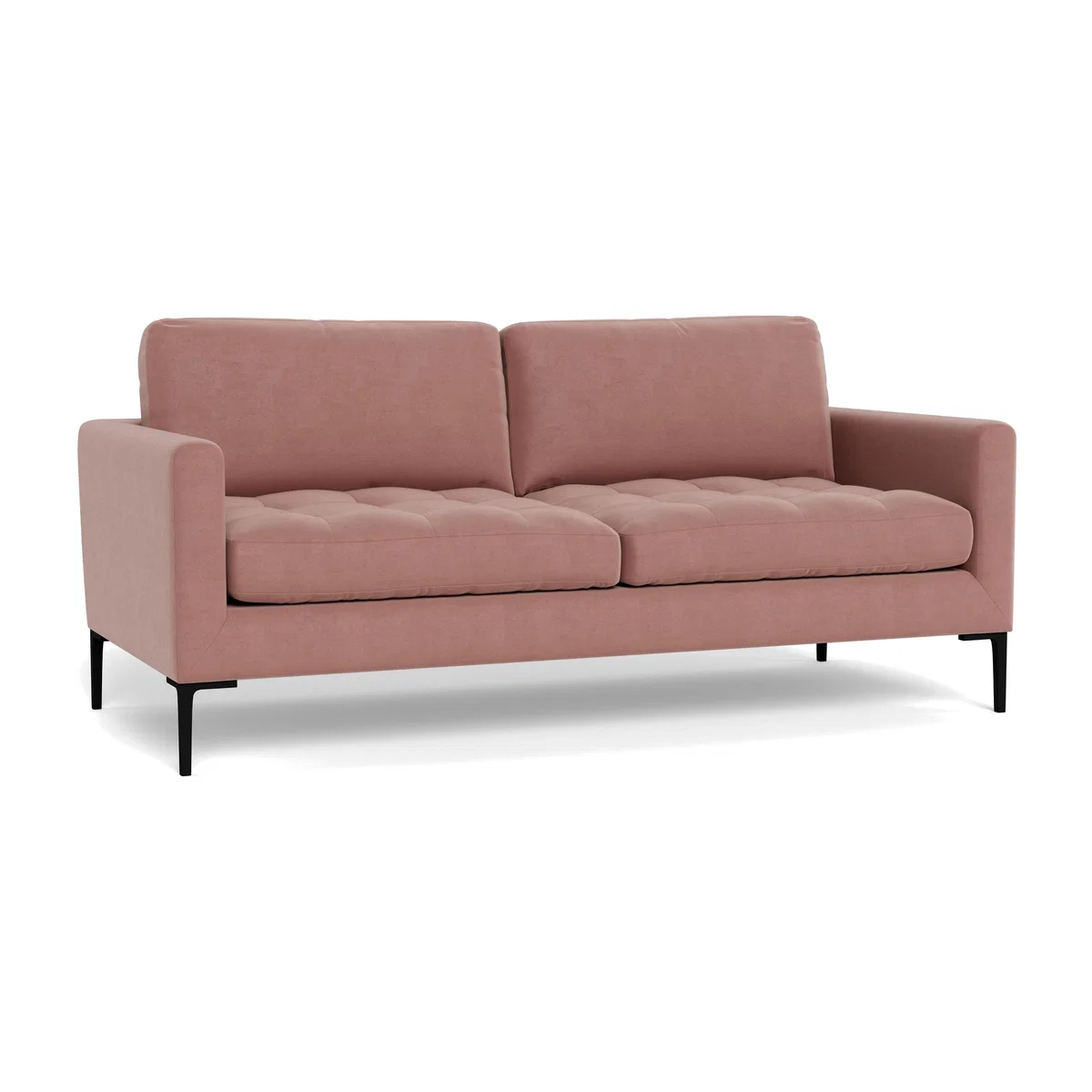 Heal's Eton 3 Seater Sofa Smart Luxe Velvet Dusky Pink Black Feet – image 1