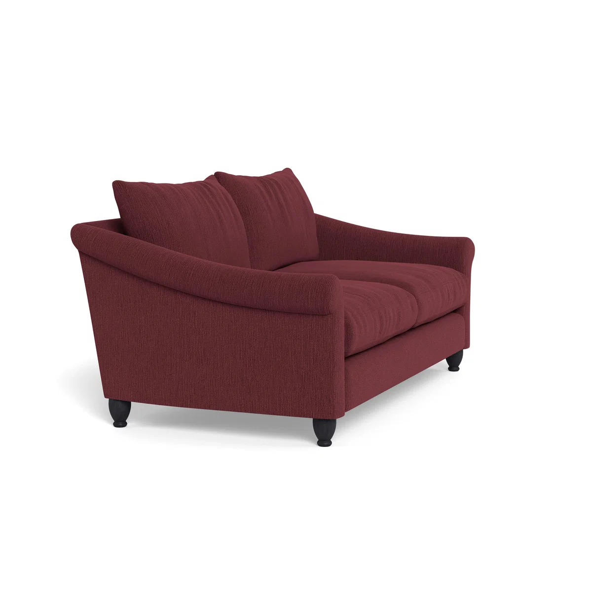 Heal's Devon 3 Seater Smart Linen Mix Maroon Dark Brown Stain Beech Feet - Heal's UK Furniture – image 2