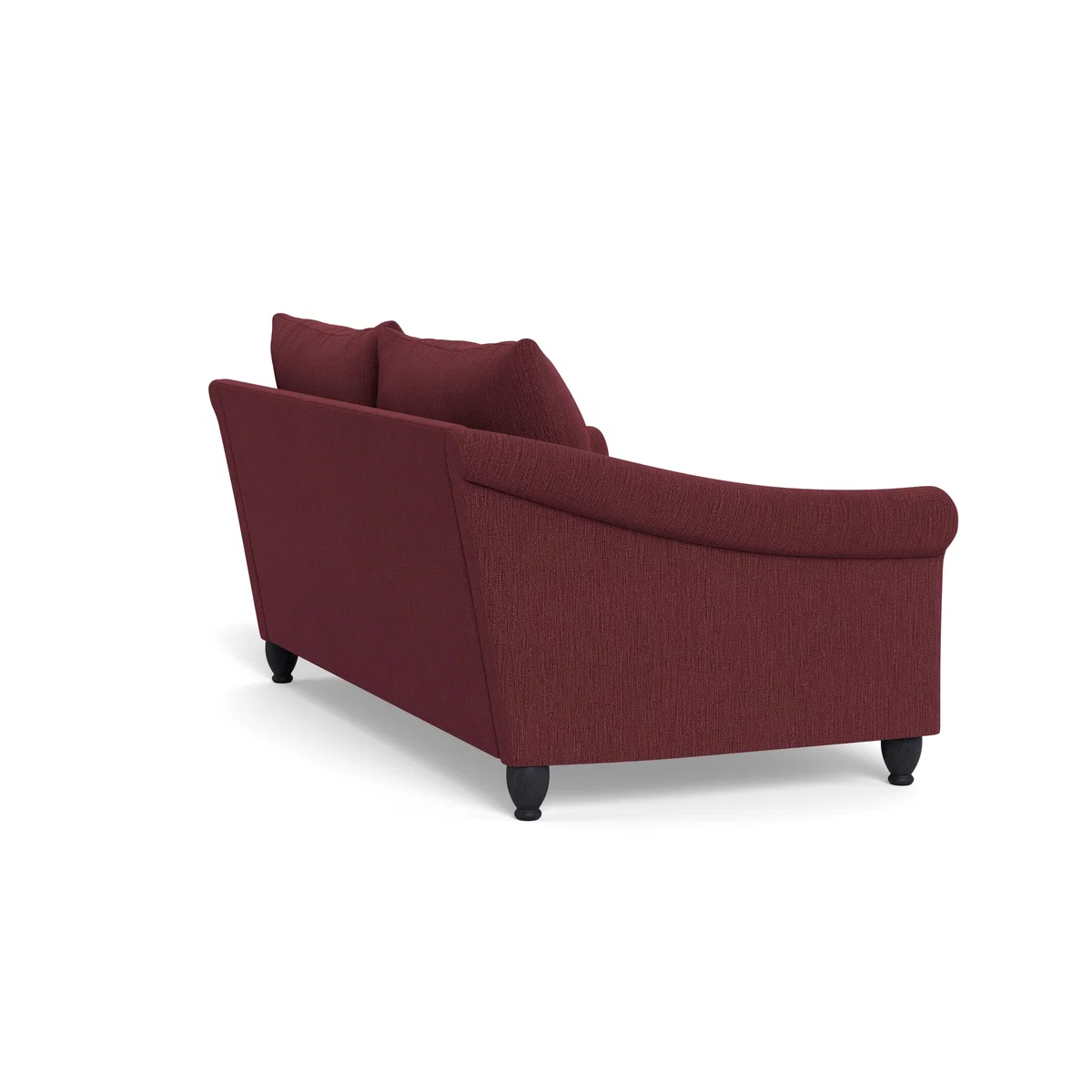 Heal's Devon 3 Seater Smart Linen Mix Maroon Dark Brown Stain Beech Feet - Heal's UK Furniture – image 4
