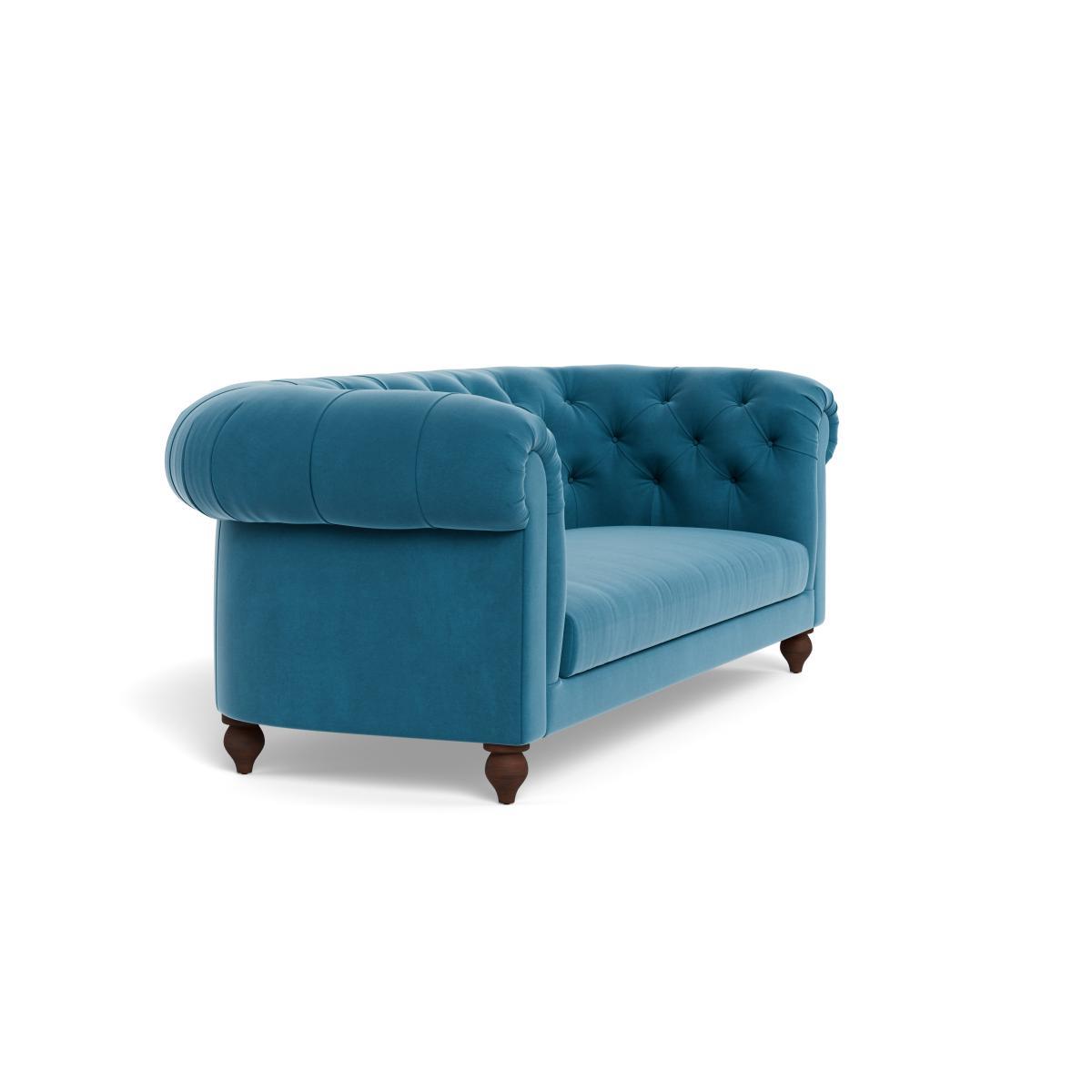 Heal's Fitzrovia 3 Seater Sofa Smart Velvet Ocean Natural Feet - Heal's UK Furniture – image 2