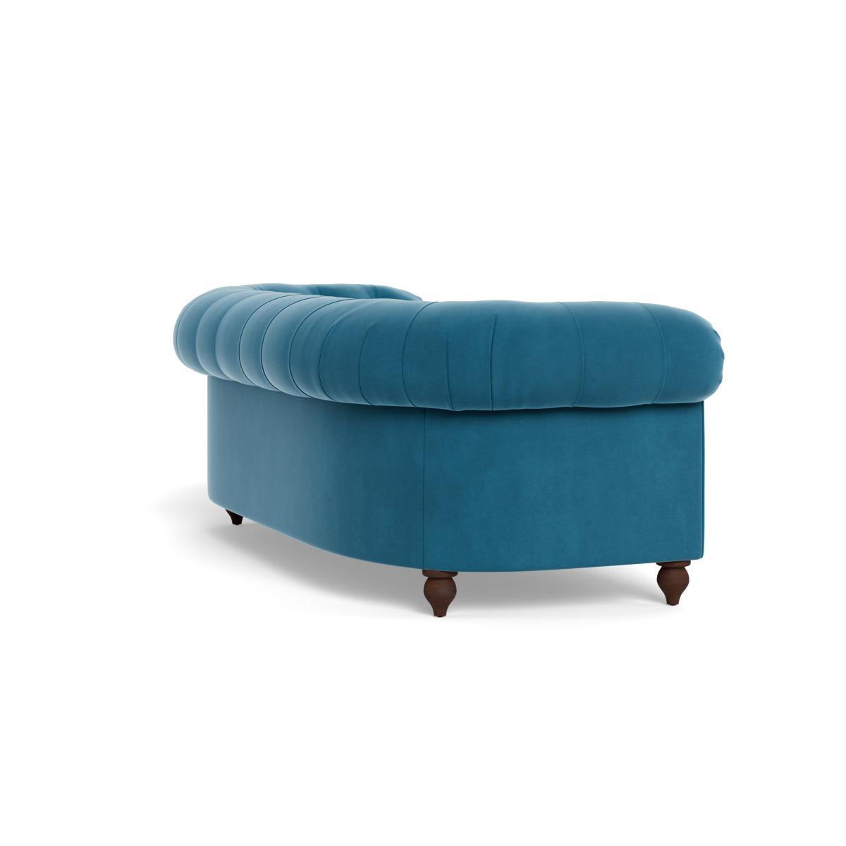 Heal's Fitzrovia 3 Seater Sofa Smart Velvet Ocean Natural Feet - Heal's UK Furniture – image 4