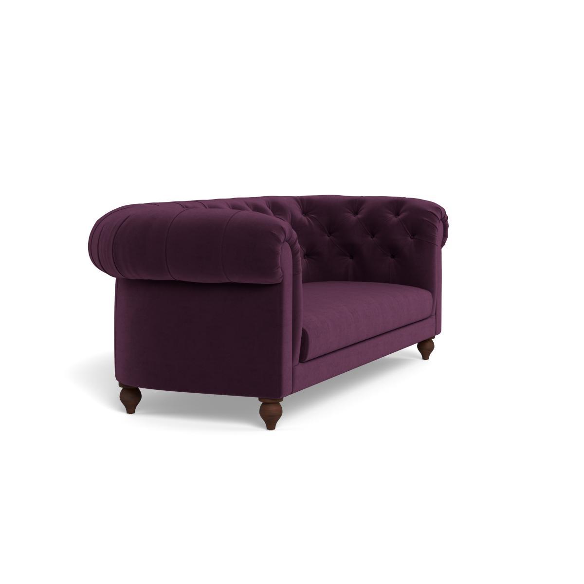 Heal's Fitzrovia 3 Seater Sofa Velvet Grape Chestnut Stain Feet - Heal's UK Furniture – image 2