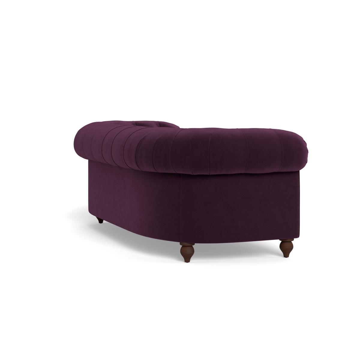 Heal's Fitzrovia 3 Seater Sofa Velvet Grape Chestnut Stain Feet - Heal's UK Furniture – image 4