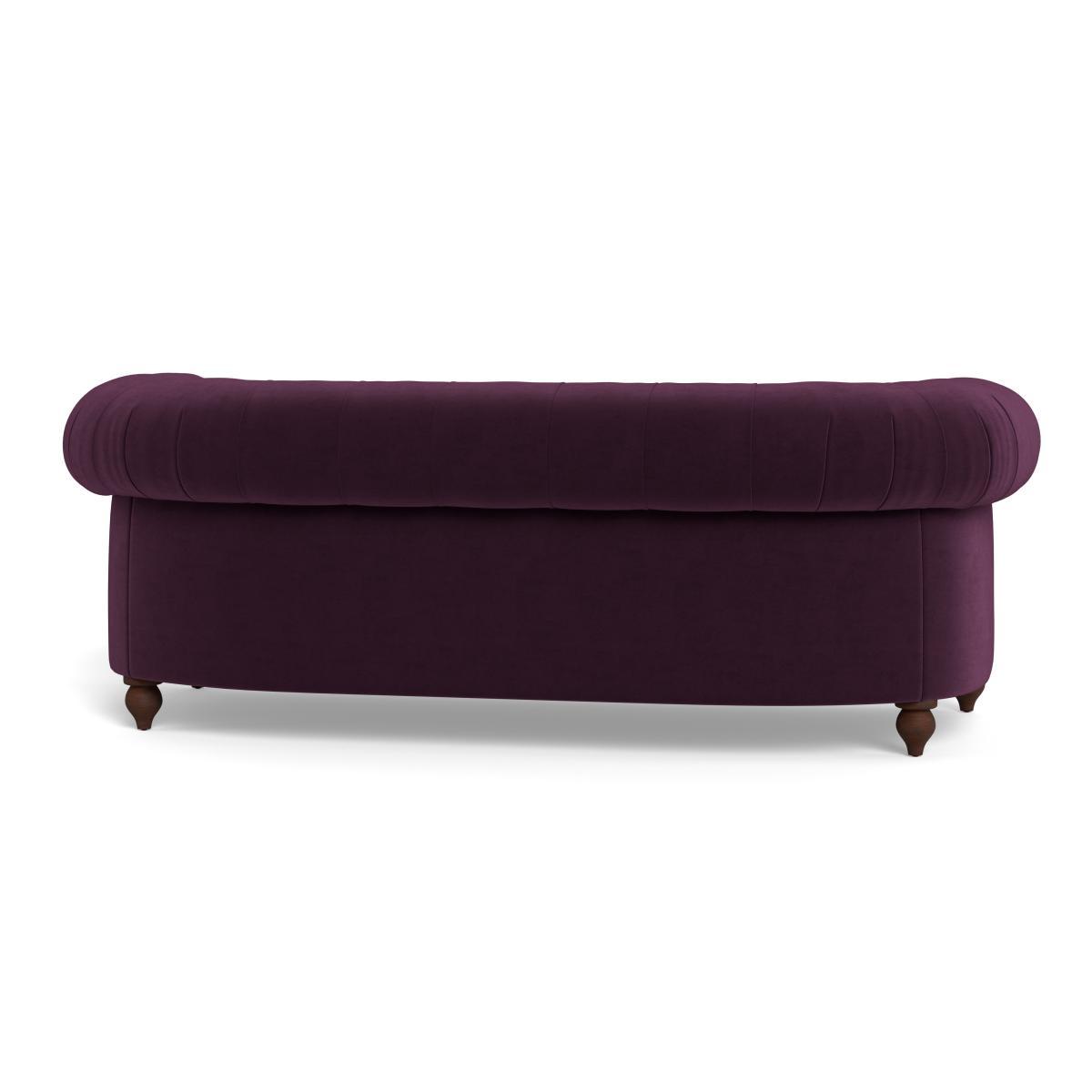 Heal's Fitzrovia 3 Seater Sofa Velvet Grape Chestnut Stain Feet - Heal's UK Furniture – image 5