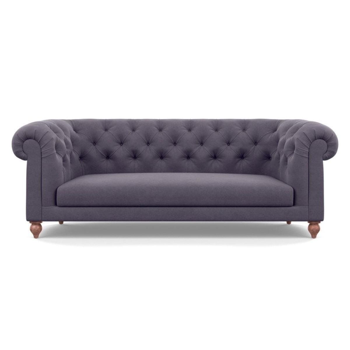 Heal's Fitzrovia 3 Seater Sofa Smart Luxe Velvet Mineral Blue Black Feet – image 24