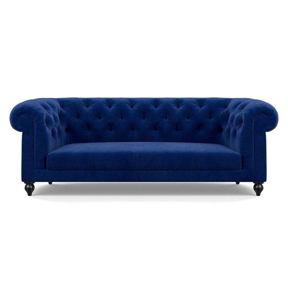 Heal's Fitzrovia 3 Seater Sofa Smart Luxe Velvet Mineral Blue Black Feet – image 25