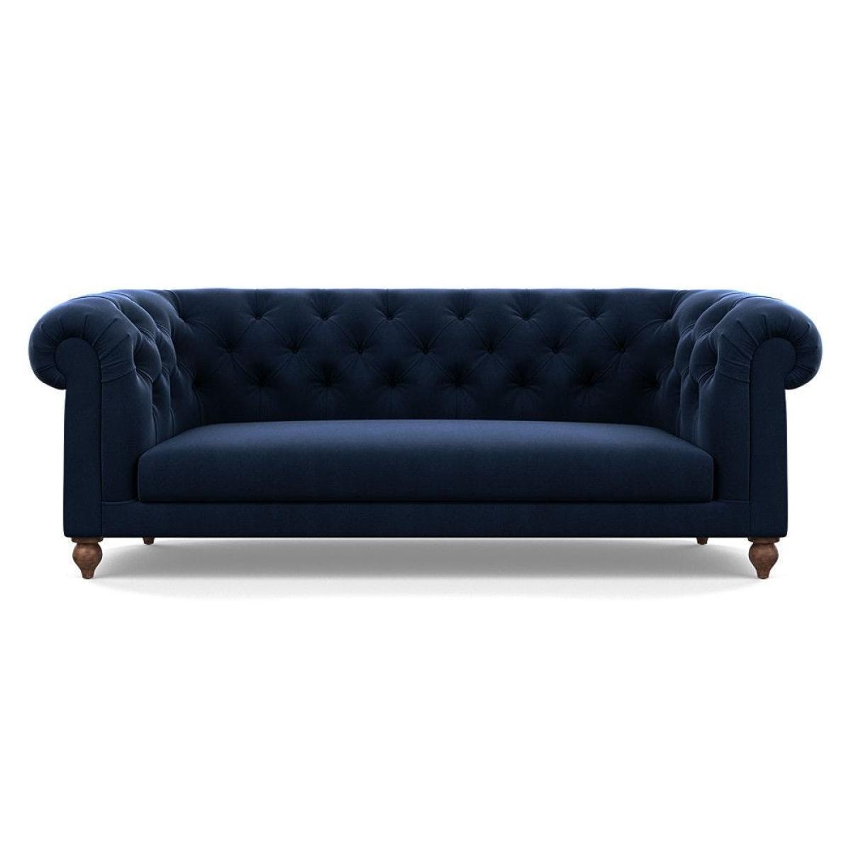 Heal's Fitzrovia 3 Seater Sofa Smart Luxe Velvet Mineral Blue Black Feet – image 37