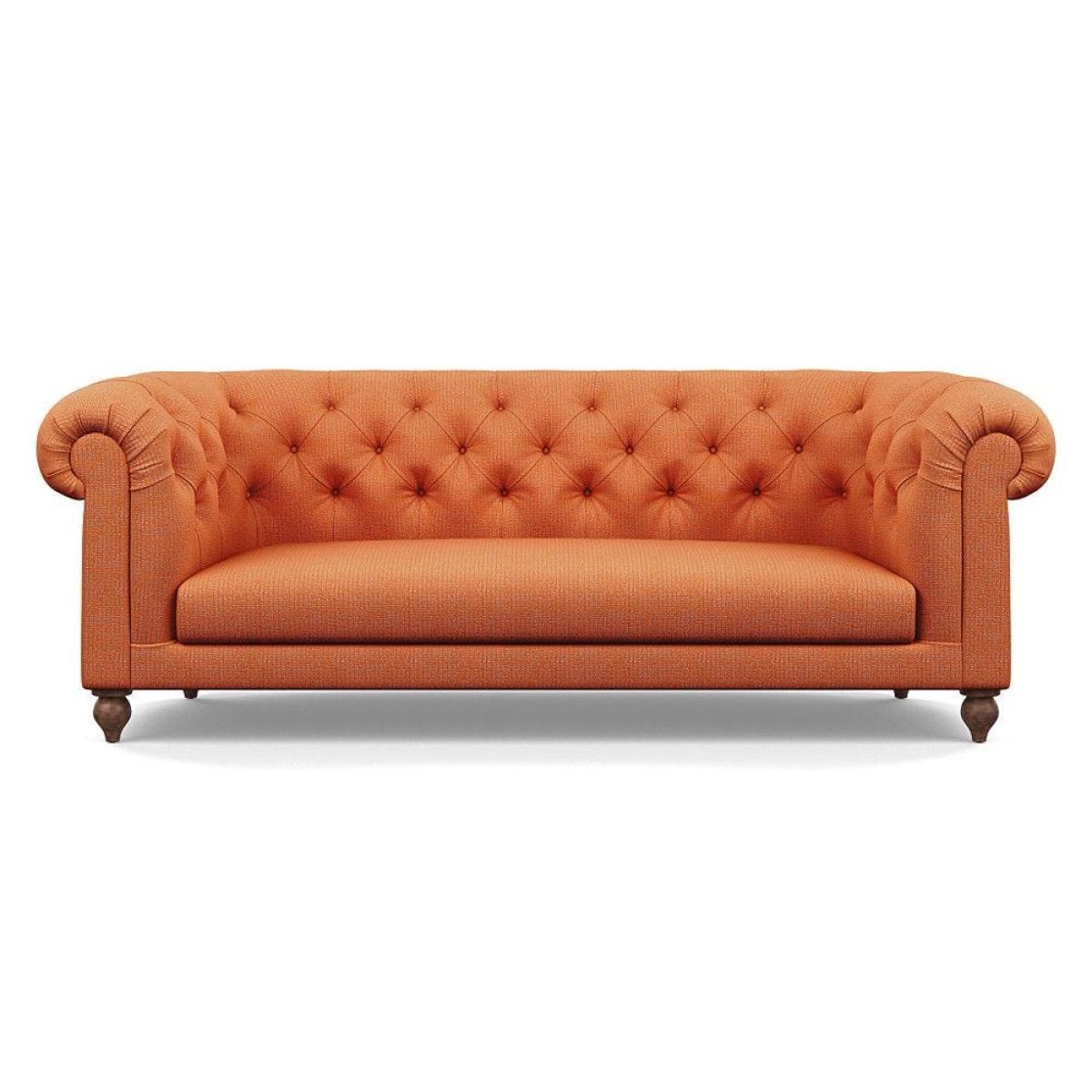 Heal's Fitzrovia 3 Seater Sofa Smart Luxe Velvet Mineral Blue Black Feet – image 5