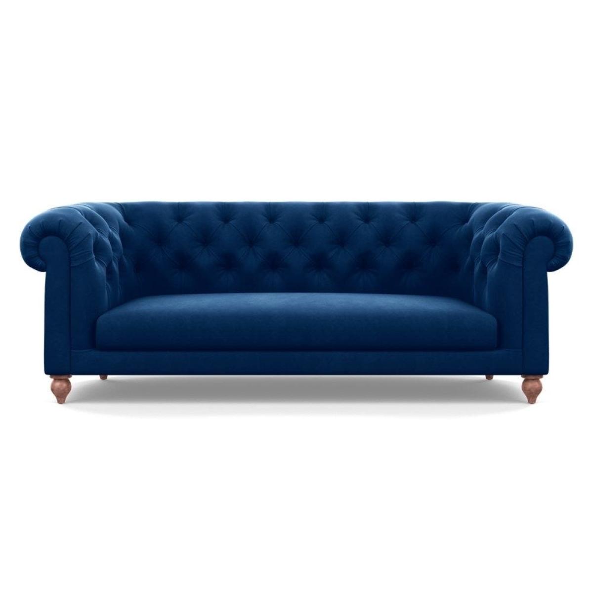 Heal's Fitzrovia 3 Seater Sofa Smart Luxe Velvet Mineral Blue Black Feet – image 45