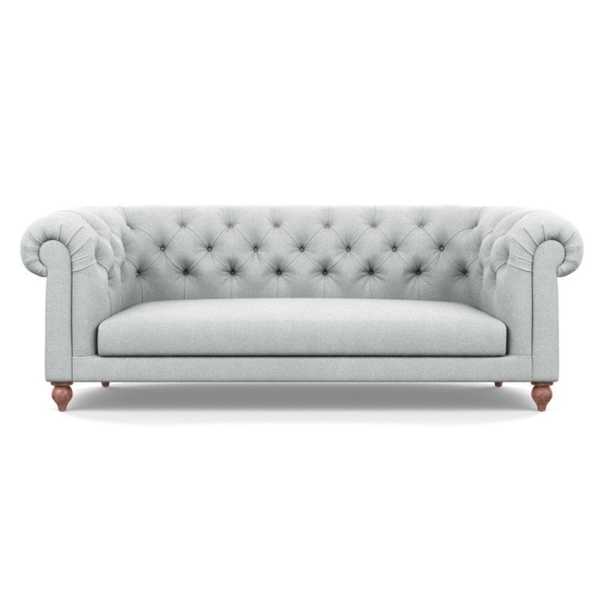Heal's Fitzrovia 3 Seater Sofa Smart Luxe Velvet Mineral Blue Black Feet – image 54