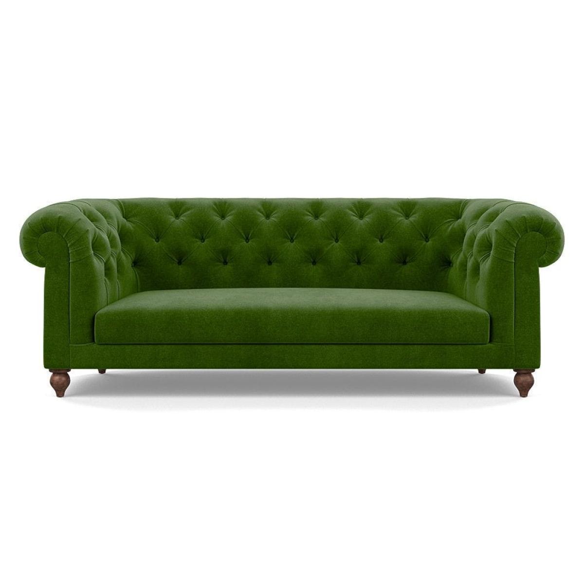 Heal's Fitzrovia 3 Seater Sofa Smart Luxe Velvet Mineral Blue Black Feet – image 7