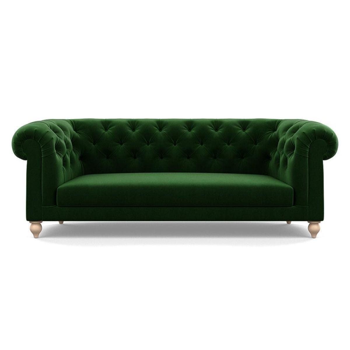 Heal's Fitzrovia 3 Seater Sofa Smart Luxe Velvet Mineral Blue Black Feet – image 61