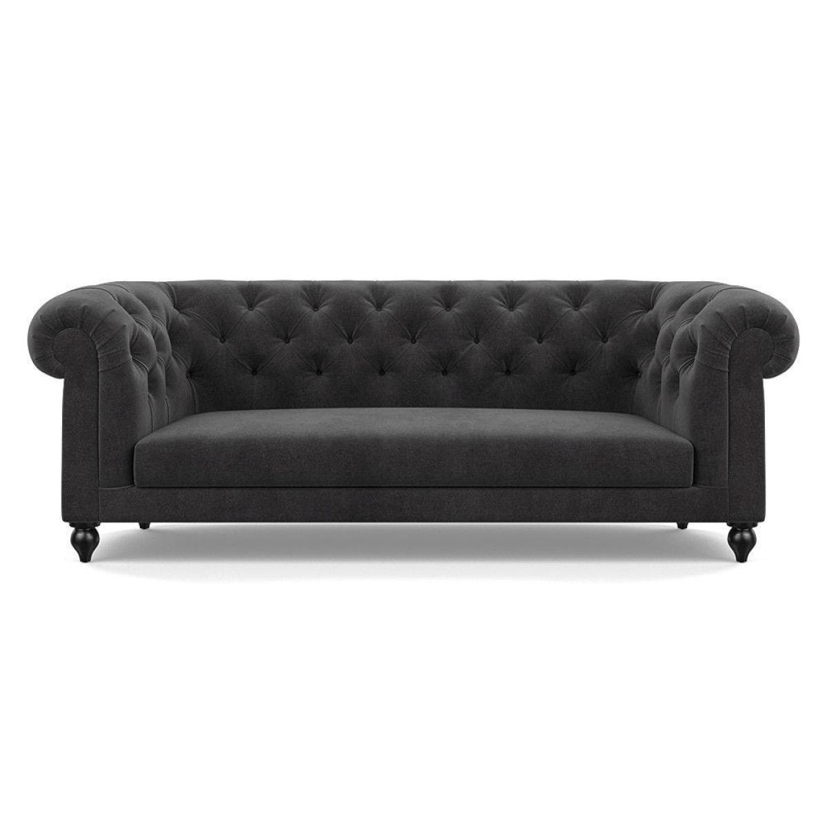 Heal's Fitzrovia 3 Seater Sofa Smart Luxe Velvet Mineral Blue Black Feet – image 72
