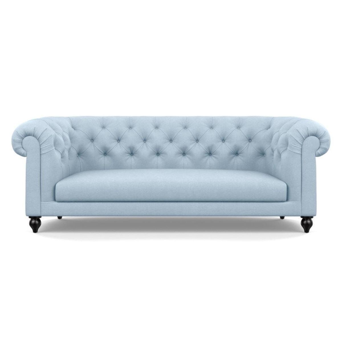 Heal's Fitzrovia 3 Seater Sofa Smart Luxe Velvet Mineral Blue Black Feet – image 74