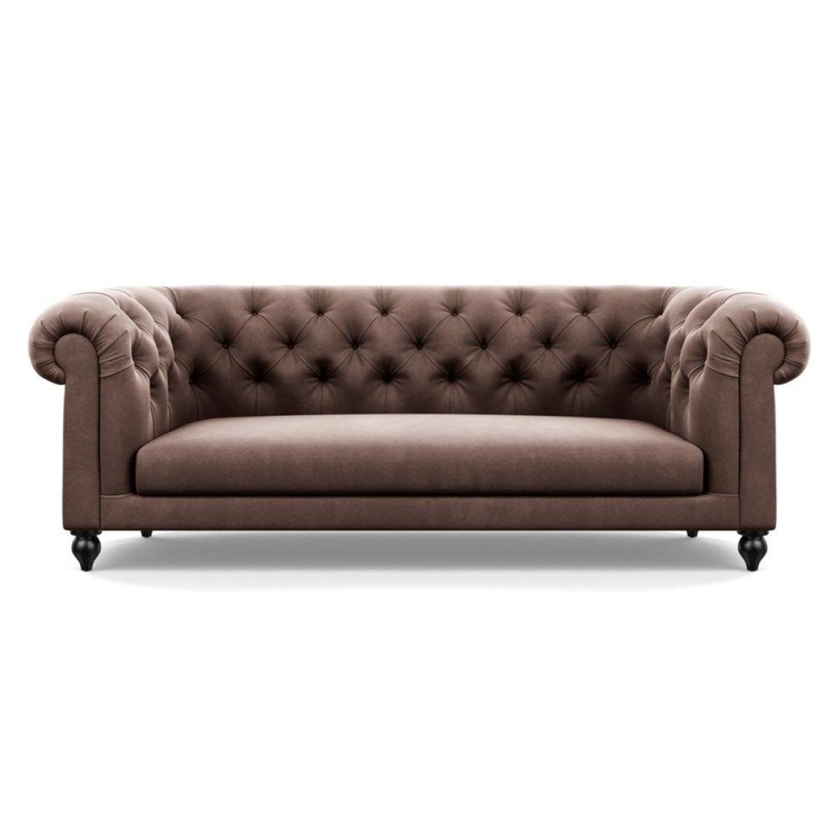 Heal's Fitzrovia 3 Seater Sofa Smart Luxe Velvet Mineral Blue Black Feet – image 80