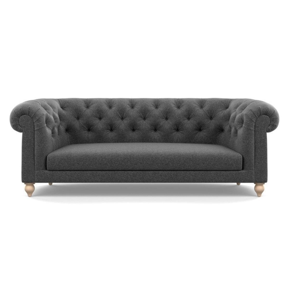 Heal's Fitzrovia 3 Seater Sofa Smart Luxe Velvet Mineral Blue Black Feet – image 85