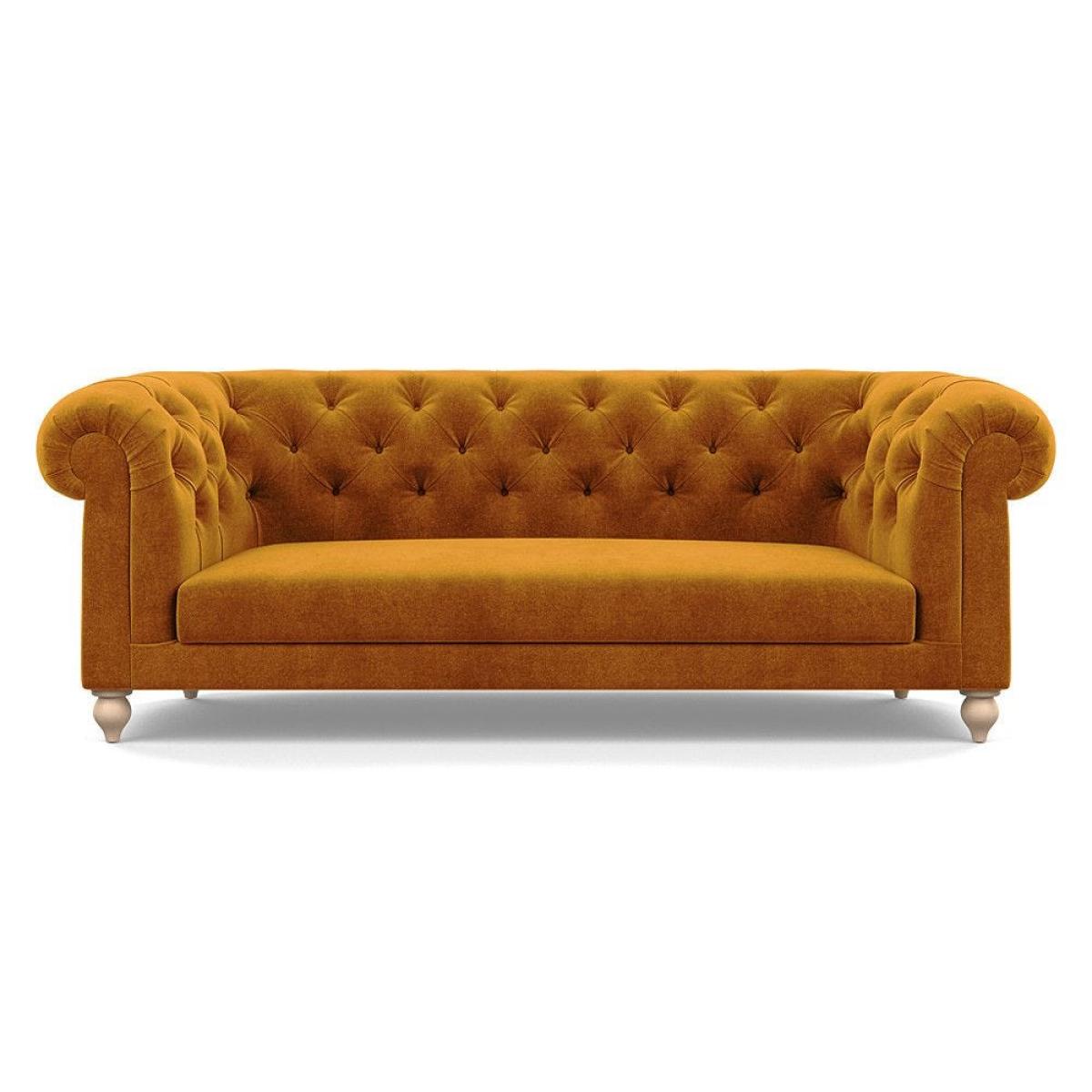 Heal's Fitzrovia 3 Seater Sofa Smart Luxe Velvet Mineral Blue Black Feet – image 93
