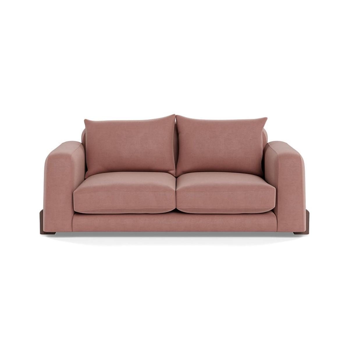Heal's Nuvola 3 Seater Sofa Smart Luxe Velvet Dusky Pink Walnut Stained Oak Feet – image 2
