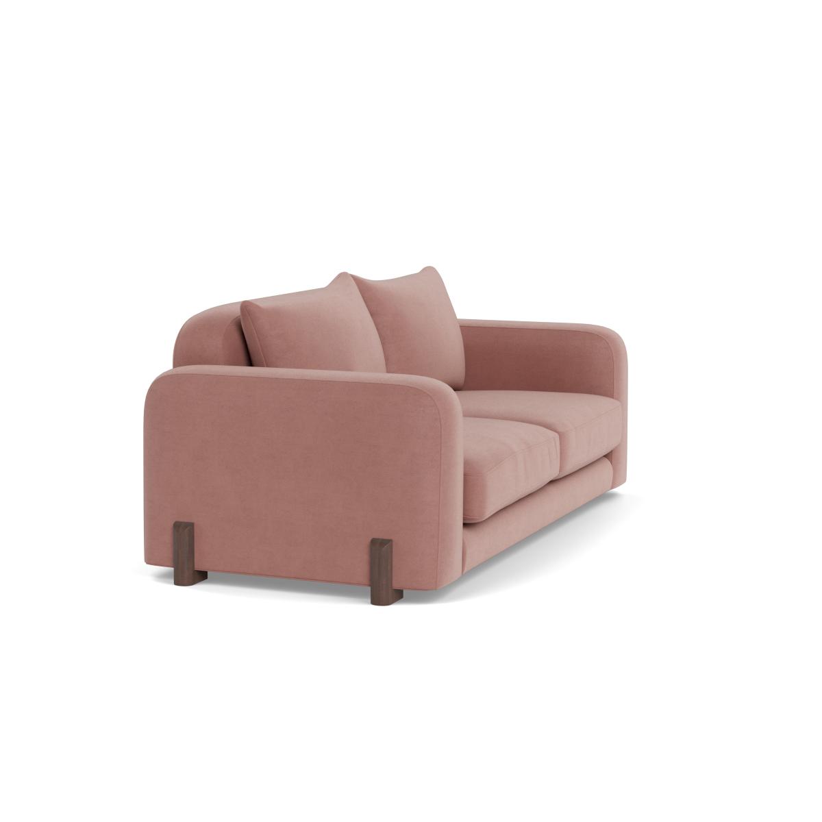 Heal's Nuvola 3 Seater Sofa Smart Luxe Velvet Dusky Pink Walnut Stained Oak Feet – image 3